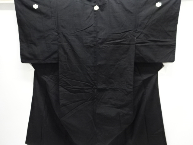 アンティーク　木綿三つ紋着物